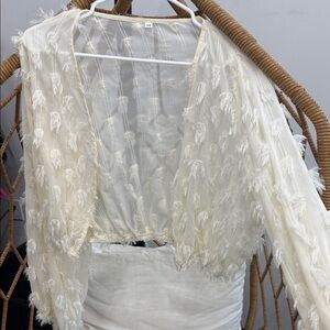 SHEIN Cream Textured Jacket